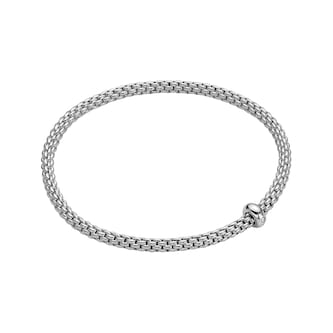 Fope 18k White Gold 0.01cttw Prima Bracelet Size Small