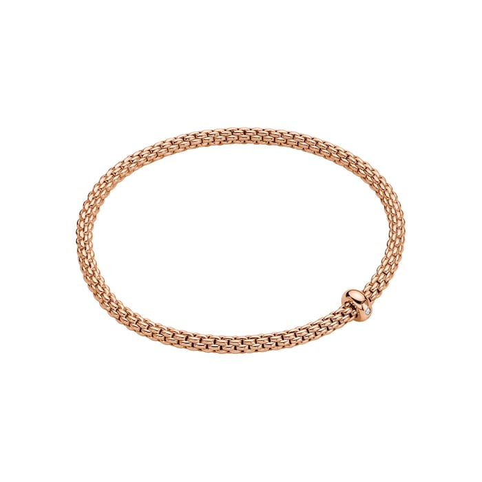Fope 18k Rose Gold 0.01cttw Prima Bracelet Size Small
