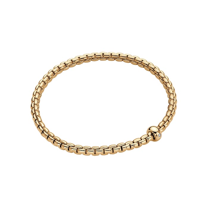 Fope 18k Yellow Gold 0.01cttw Eka Bracelet Size Medium