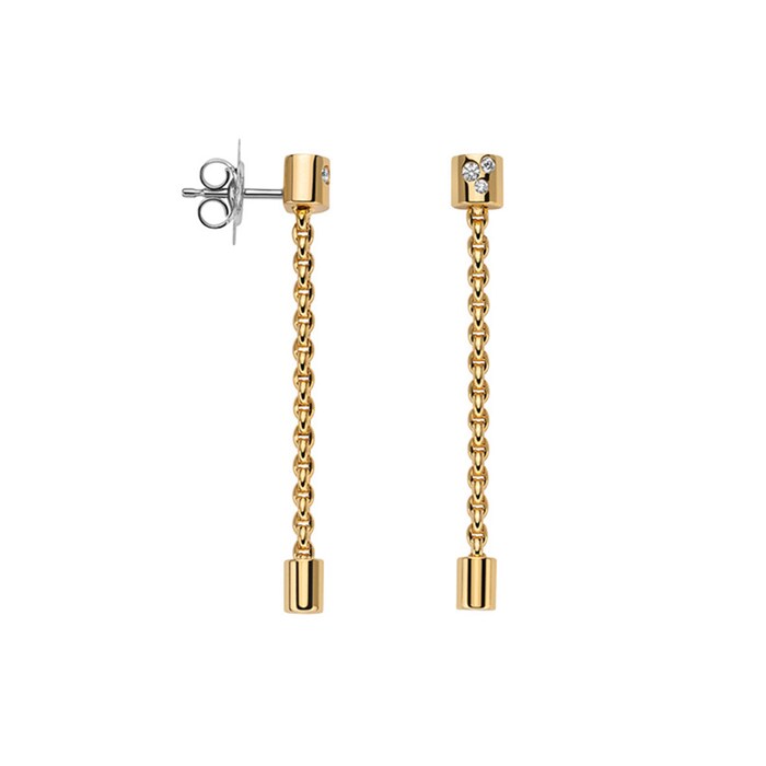 Fope 18k Yellow Gold 0.09cttw Diamond Aria Drop Earrings