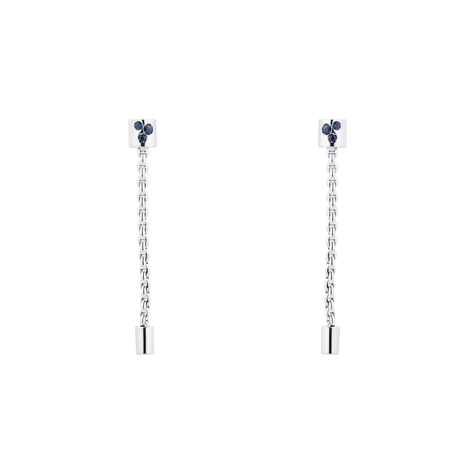 Exclusive 18ct White Gold Sapphire Drop Earrings image