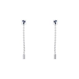 37251326 - Exclusive 18ct White Gold Sapphire Drop Earrings