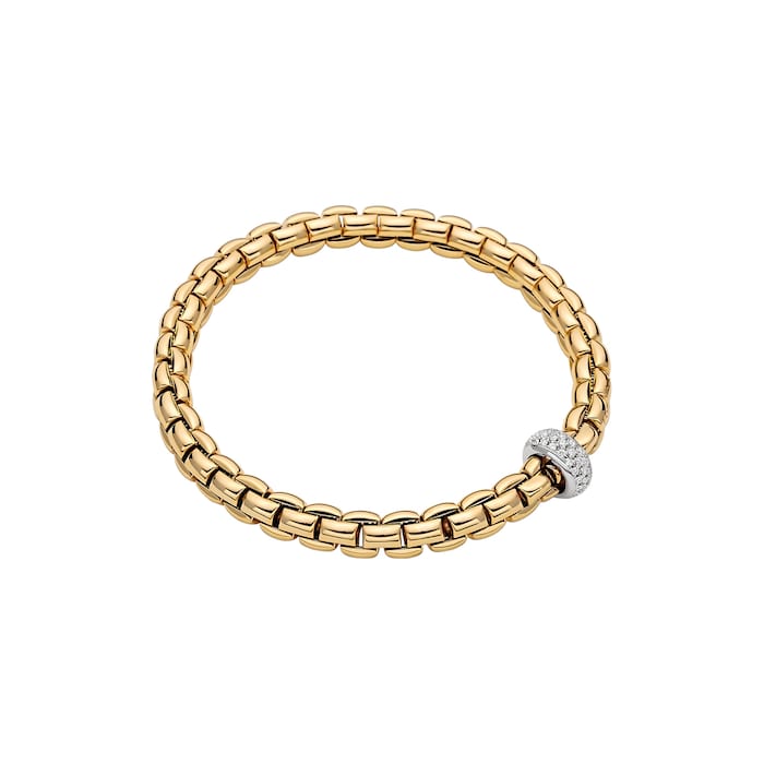 Fope 18ct Yellow Gold Diamond Bracelet - Medium