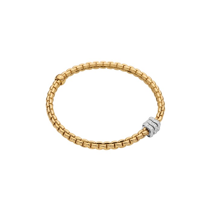 Fope 18ct Yellow Gold Diamond Bracelet - Medium