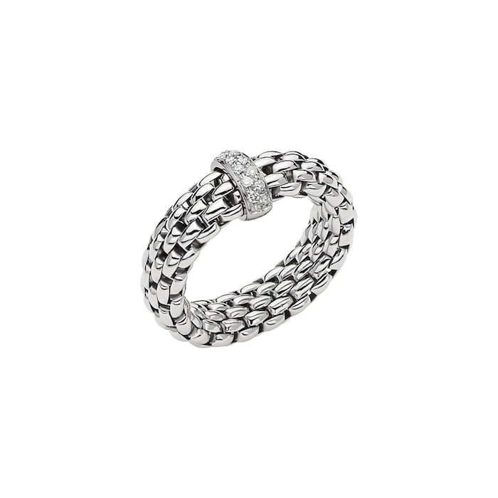 Fope 18k White Gold 0.10cttw Diamond Mia Luce Ring Size Medium