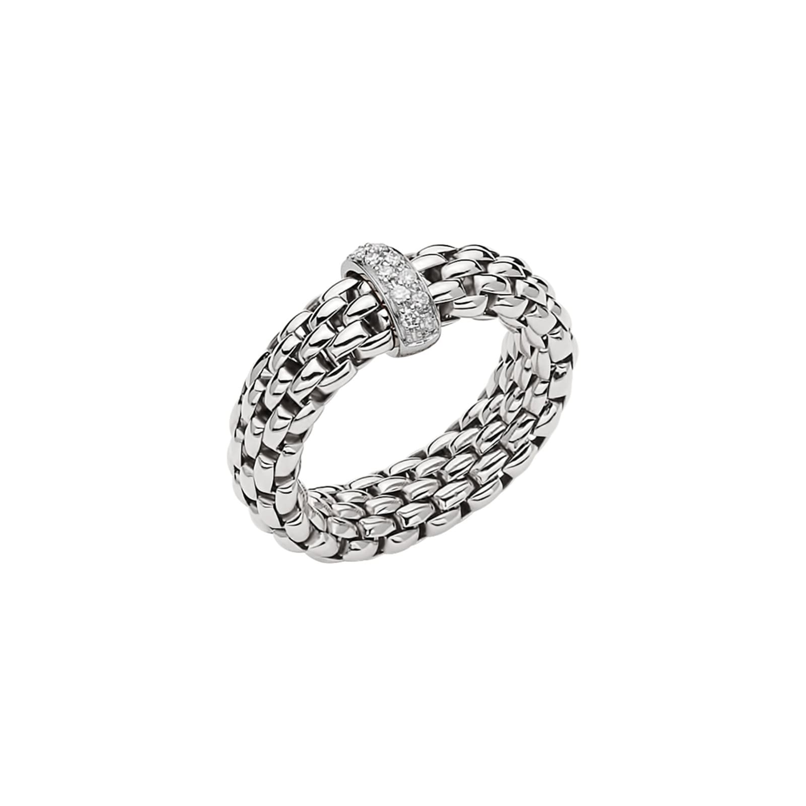 Fope 18k White Gold 0.10cttw Diamond Mia Luce Ring Size Medium