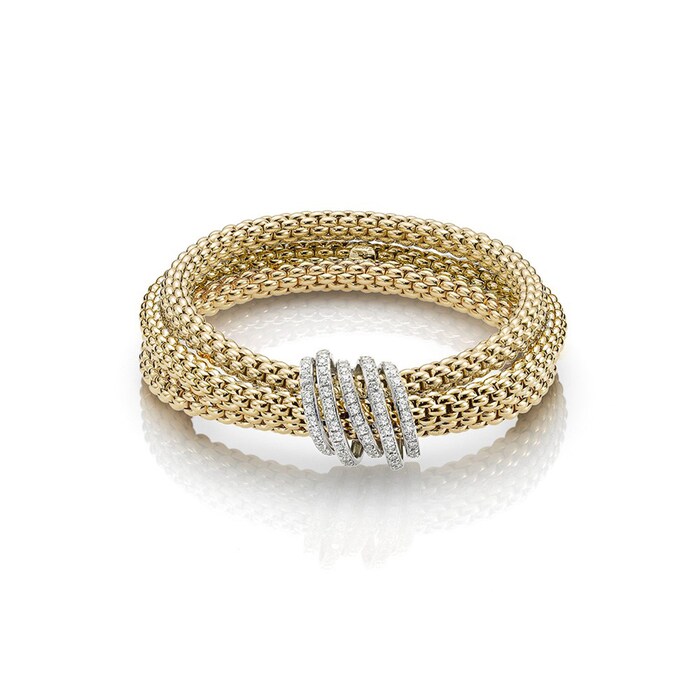 Fope 18k Yellow Gold 1.20cttw Diamond Solo Flex it Bracelet Size Medium