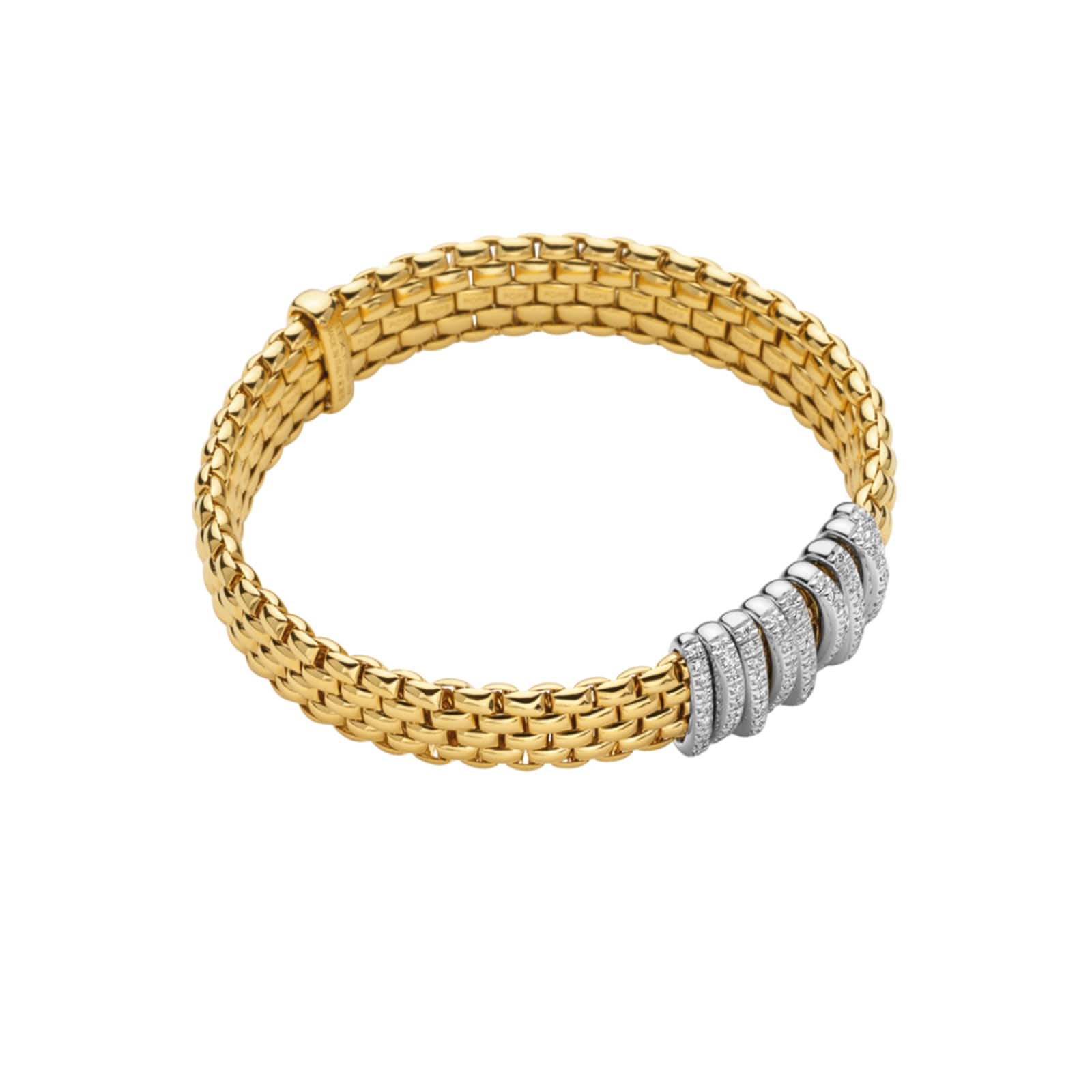 Fope 18k Yellow Gold 0.68cttw Diamond Panorama Flex Bracelet Size Medium Fope 18k Yellow Gold 0.68cttw Diamond Panorama Flex Bracelet Size Medium