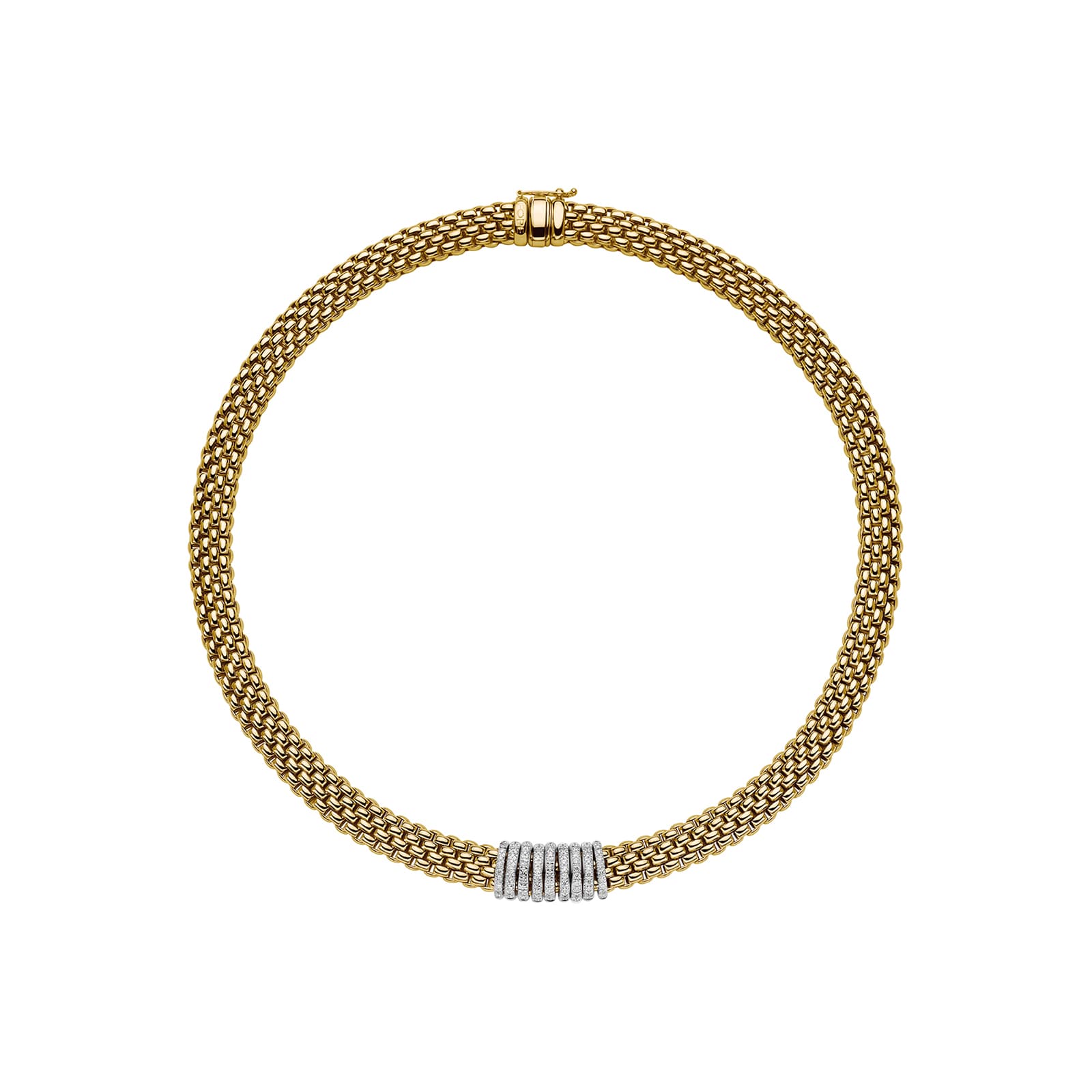 Fope 18k Yellow Gold 0.68cttw Diamond Panorama Flex Necklace 42cm Fope 18k Yellow Gold 0.68cttw Diamond Panorama Flex Necklace 42cm