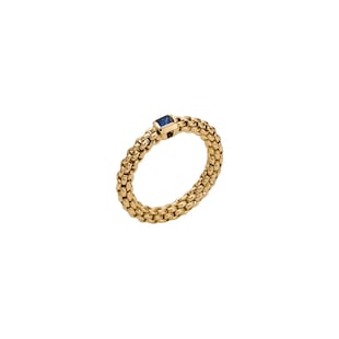 Fope Souls 18ct Yellow Gold Blue Sapphire Ring - Medium