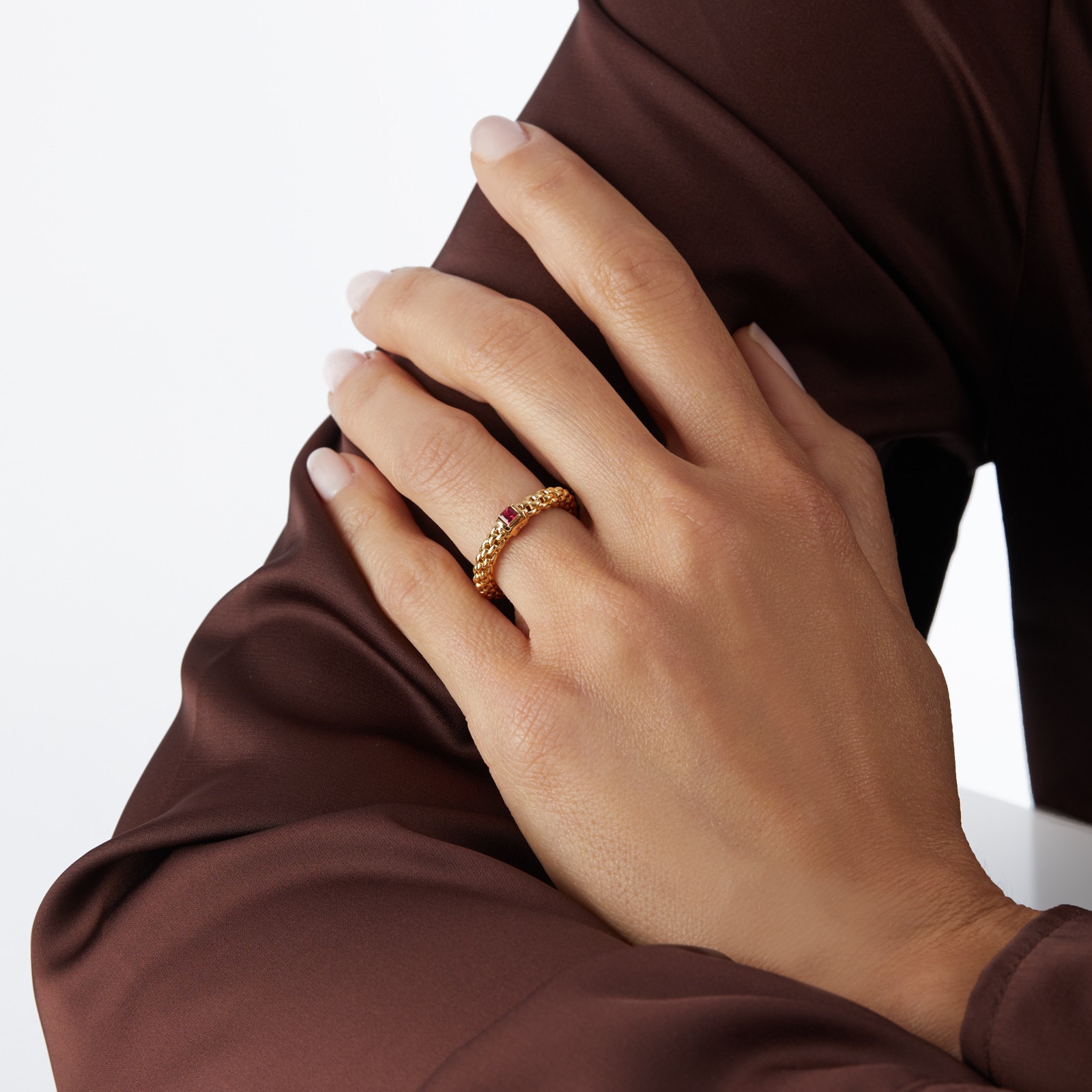 Fope Souls 18ct Yellow GoldRed Ruby Ring - Small Fope Souls 18ct Yellow GoldRed Ruby Ring - Small