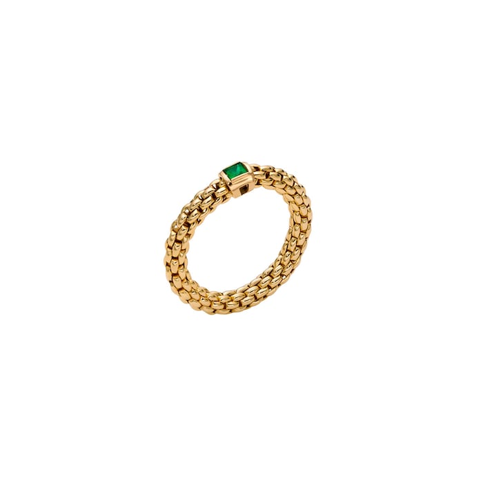Fope Souls 18ct Yellow Gold Green Emerald Ring - Medium
