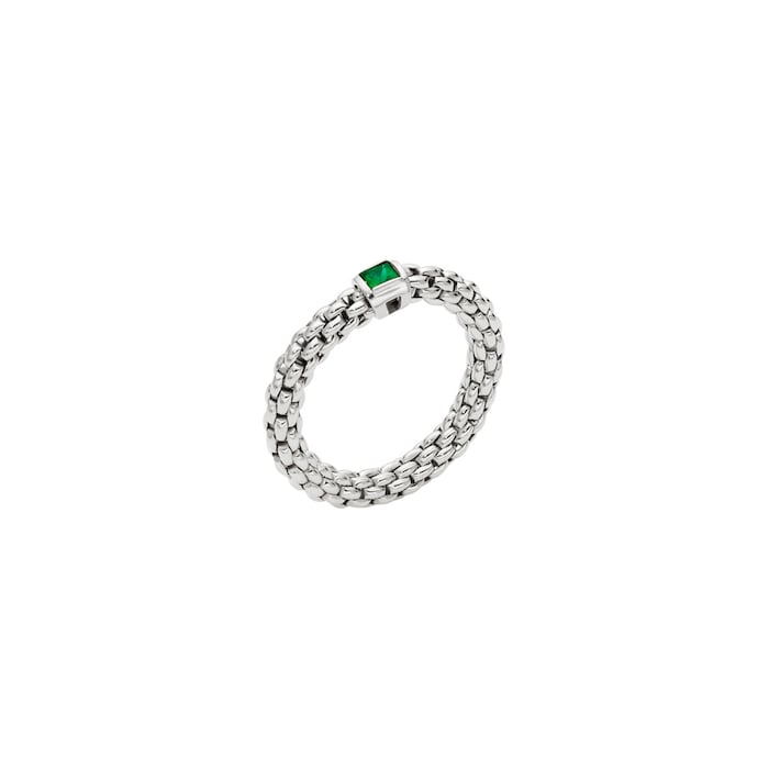 Fope Souls 18ct White Gold Green Emerald Ring - Small