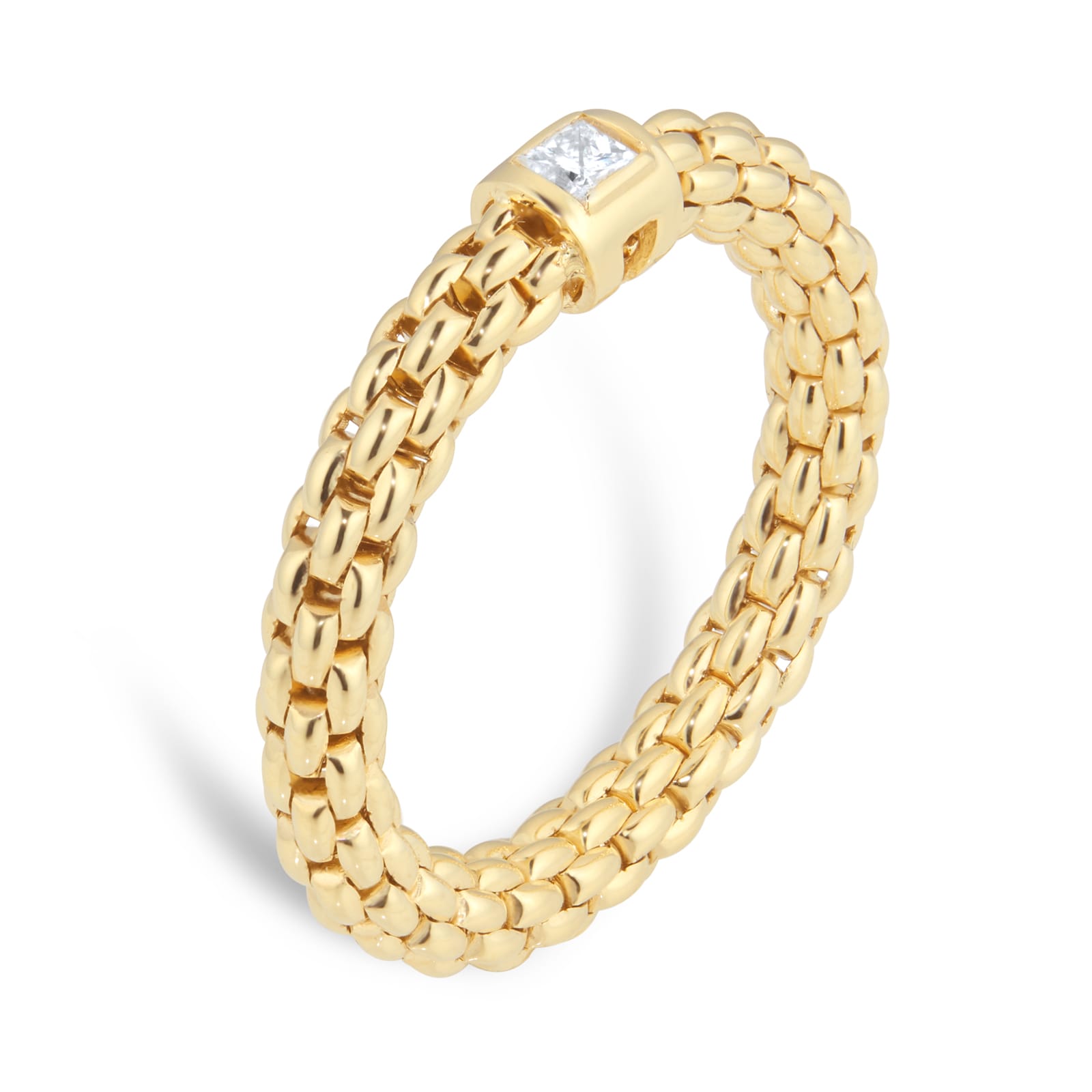 Fope Souls 18ct Yellow Gold 0.09ct White Diamond Ring - Medium Fope Souls 18ct Yellow Gold 0.09ct White Diamond Ring - Medium
