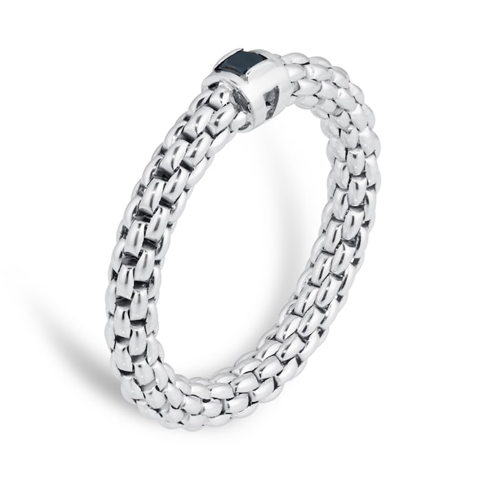 Fope Souls 18ct White Gold 0.14ct Black Diamond Ring - Large