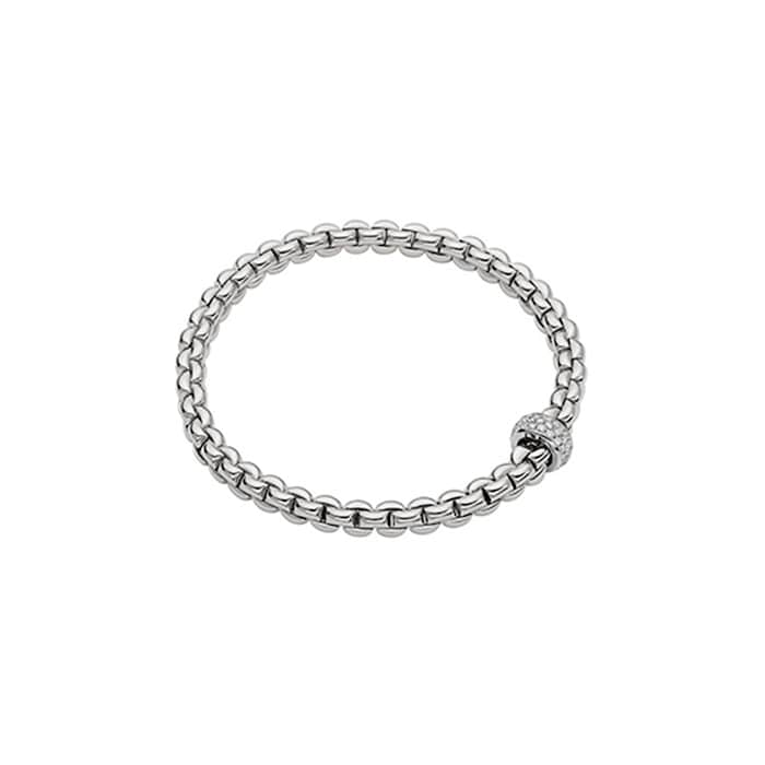 Fope 18k White Gold 0.37cttw Diamond EKA Flex Bracelet Size Medium