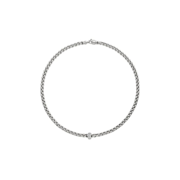 Fope 18k White Gold 0.37cttw Diamond EKA Flex Necklace 43cm