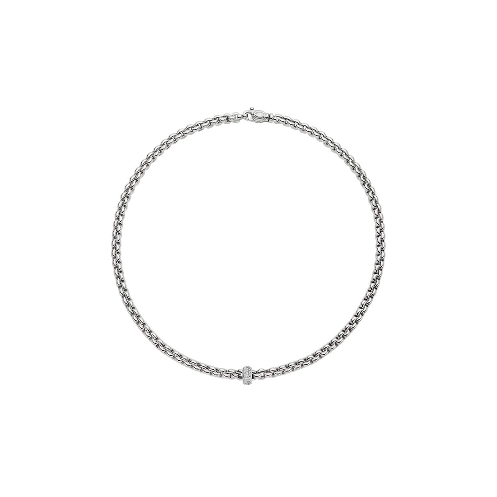 Fope 18k White Gold 0.37cttw Diamond EKA Flex Necklace 43cm