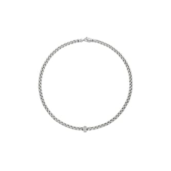 Fope 18k White Gold 0.37cttw Diamond EKA Flex Necklace 43cm