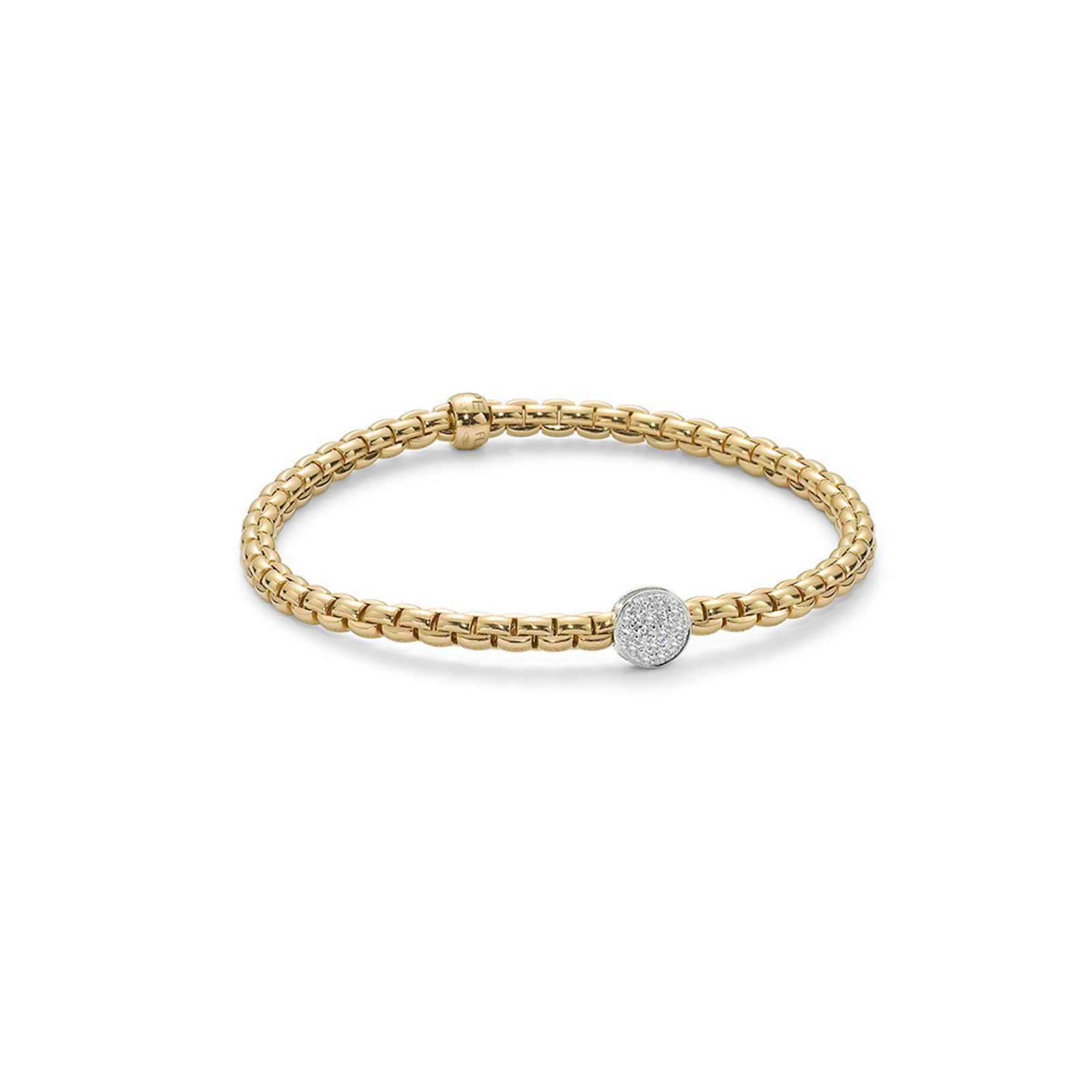 Fope 18k Yellow Gold 0.22cttw Diamond EKA Flex Bracelet Size Medium