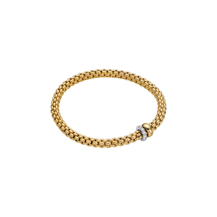 Fope 18k Yellow Gold 0.29cttw Diamond Solo Flex Bracelet Size Medium