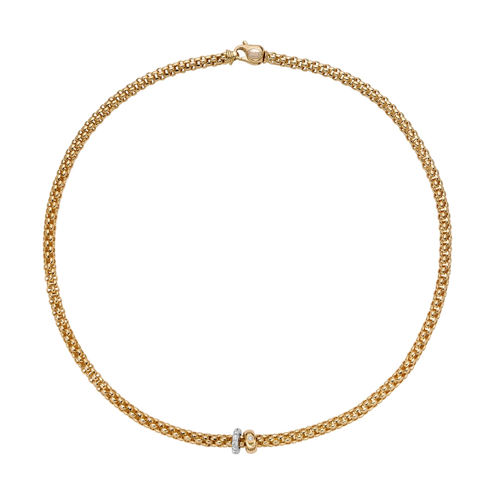 Fope 18k Yellow Gold 0.29cttw Diamond Solo Flex Necklace 17"