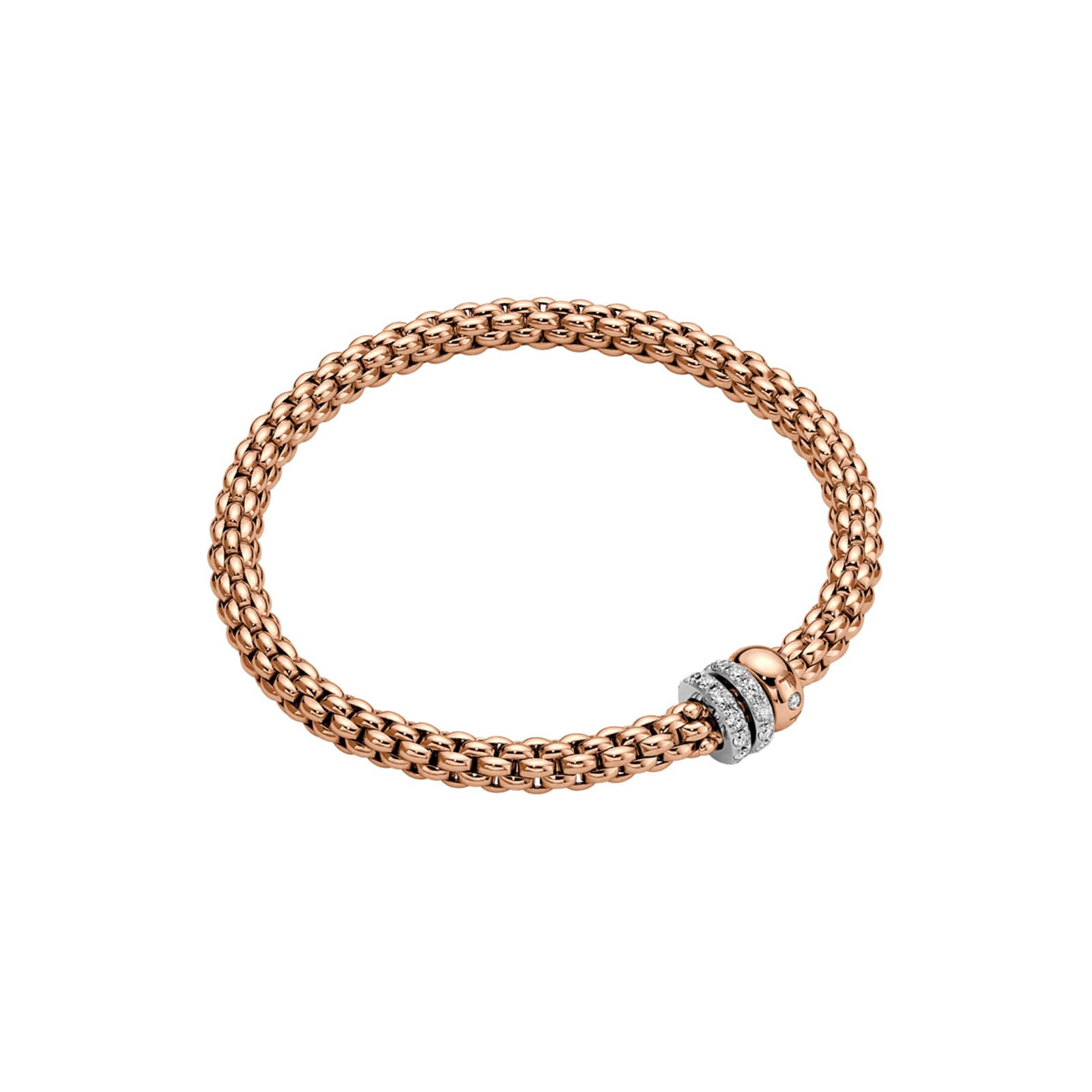 Fope 18k Rose Gold 0.56cttw Diamond Solo Flex Bracelet Size Medium Fope 18k Rose Gold 0.56cttw Diamond Solo Flex Bracelet Size Medium