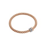 Fope 18k Rose Gold 0.56cttw Diamond Solo Flex Bracelet Size Medium