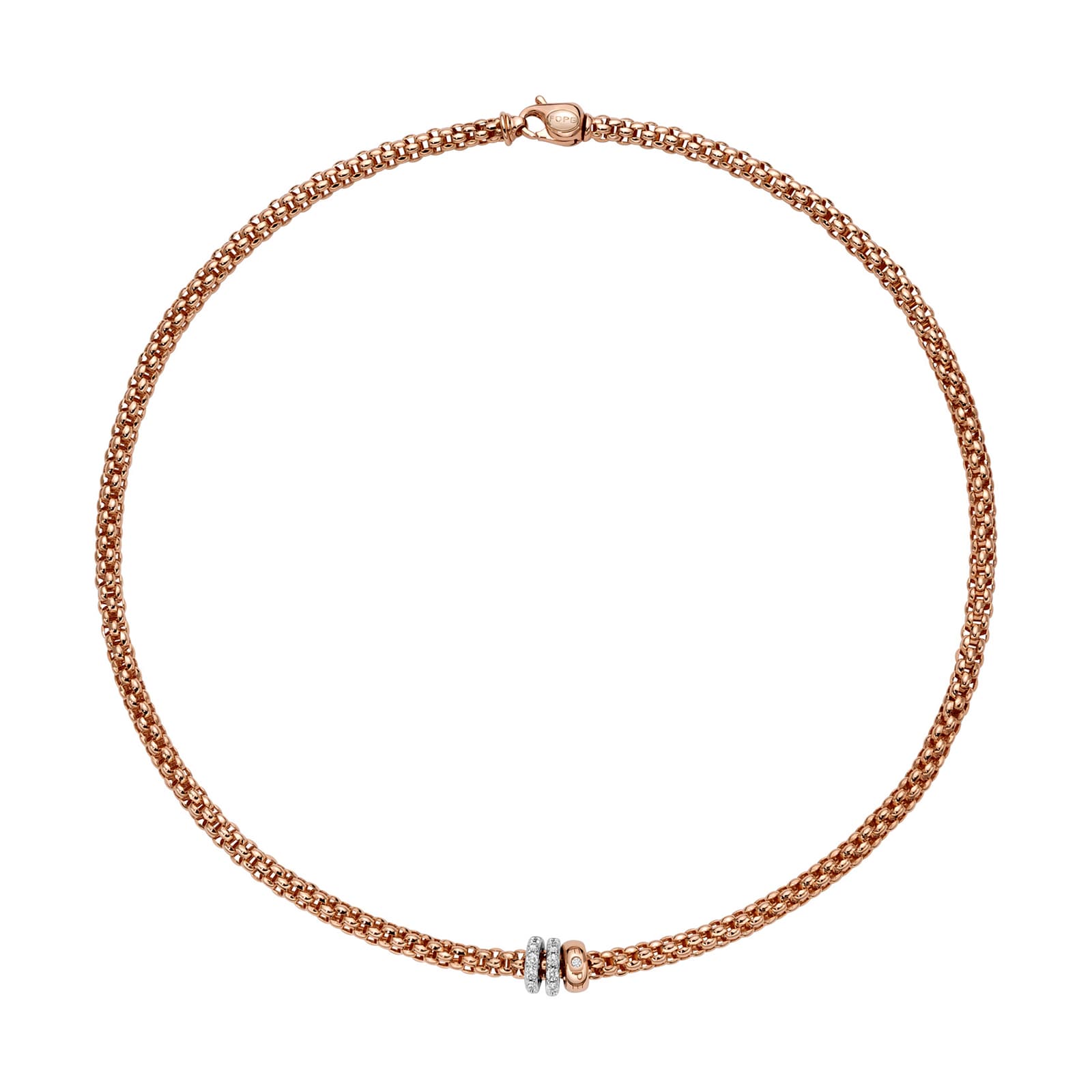 Fope 18k Rose Gold 0.56cttw Diamond Solo Flex Necklace 17"