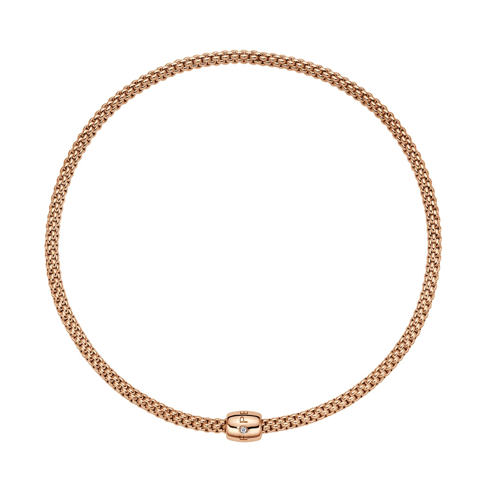 Fope 18k Rose Gold 0.03cttw Diamond Solo Flex Necklace 16" Fope 18k Rose Gold 0.03cttw Diamond Solo Flex Necklace 16"