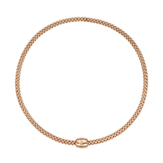 Fope 18k Rose Gold 0.03cttw Diamond Solo Flex Necklace 16" Fope 18k Rose Gold 0.03cttw Diamond Solo Flex Necklace 16"