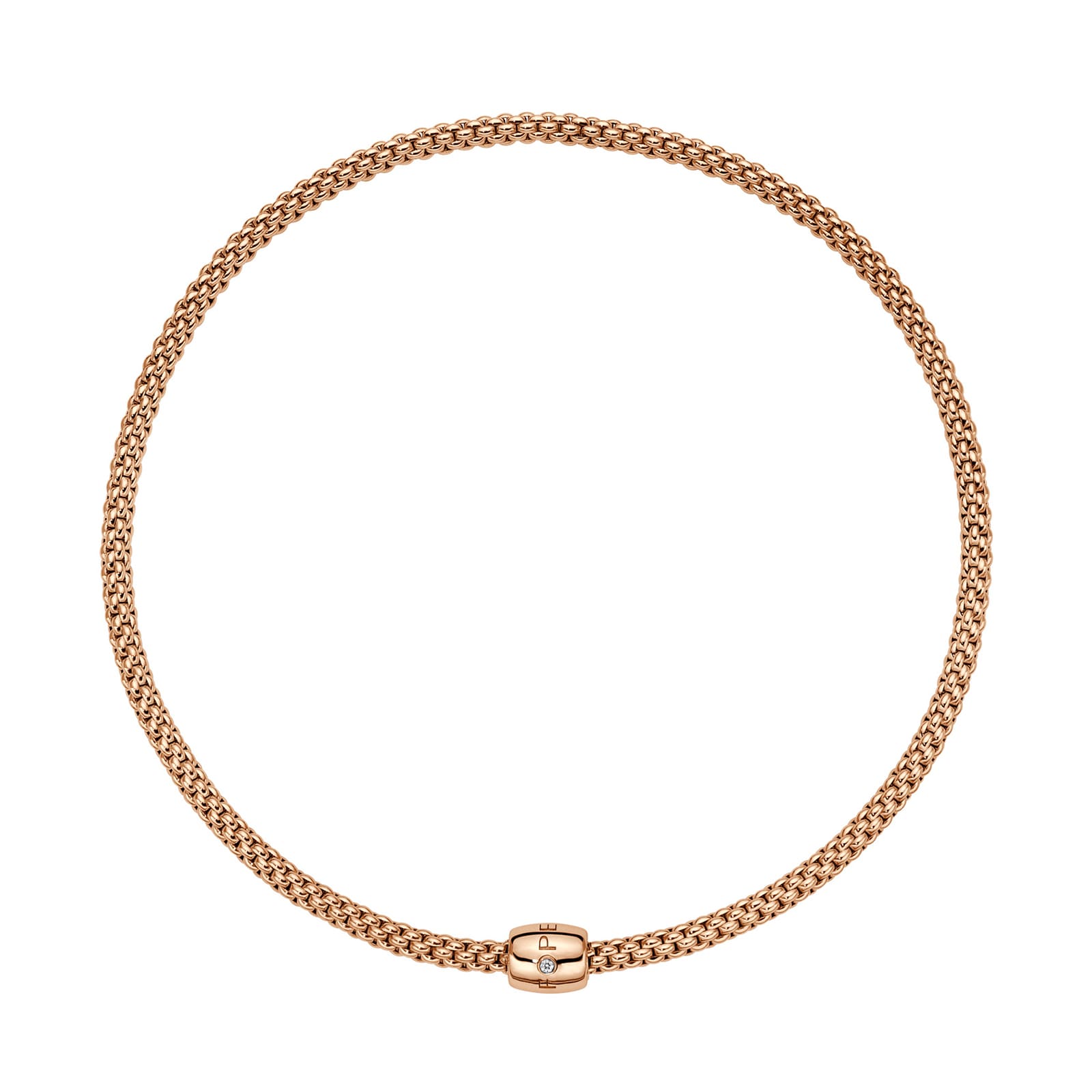 Fope 18k Rose Gold 0.03cttw Diamond Solo Flex Necklace 16