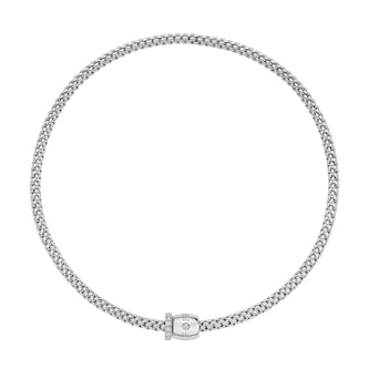 Fope 18k White Gold 0.47cttw Diamond Solo Flex Necklace 16"