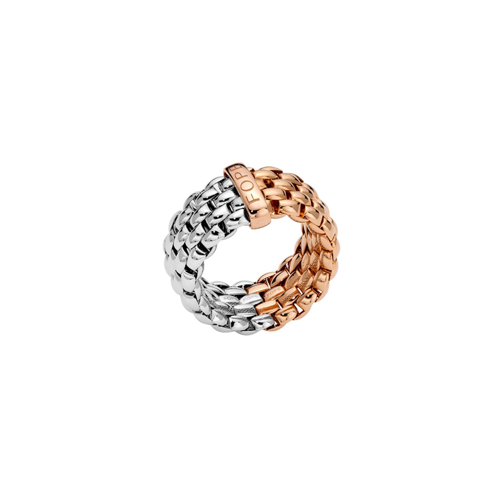 Fope 18k Rose and White Gold Essentials Flex Ring Size Medium Fope 18k Rose and White Gold Essentials Flex Ring Size Medium
