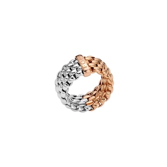 Fope 18k Rose and White Gold Essentials Flex Ring Size Medium Fope 18k Rose and White Gold Essentials Flex Ring Size Medium