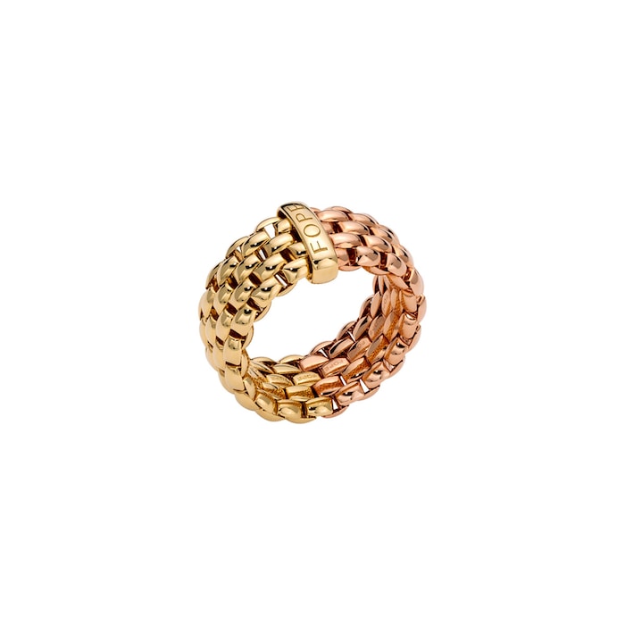 Fope 18k Yellow and Rose Gold Essentials Flex Ring Size Medium
