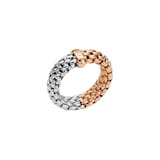 Fope 18k White and Rose Gold Essentials Flex Ring Size Medium