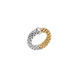 Fope 18k White and Yellow Gold Essentials Flex Ring Size Medium
