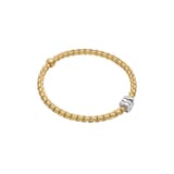 Fope 18k Yellow Gold 0.16cttw Diamond EKA Flex Bracelet Size Small