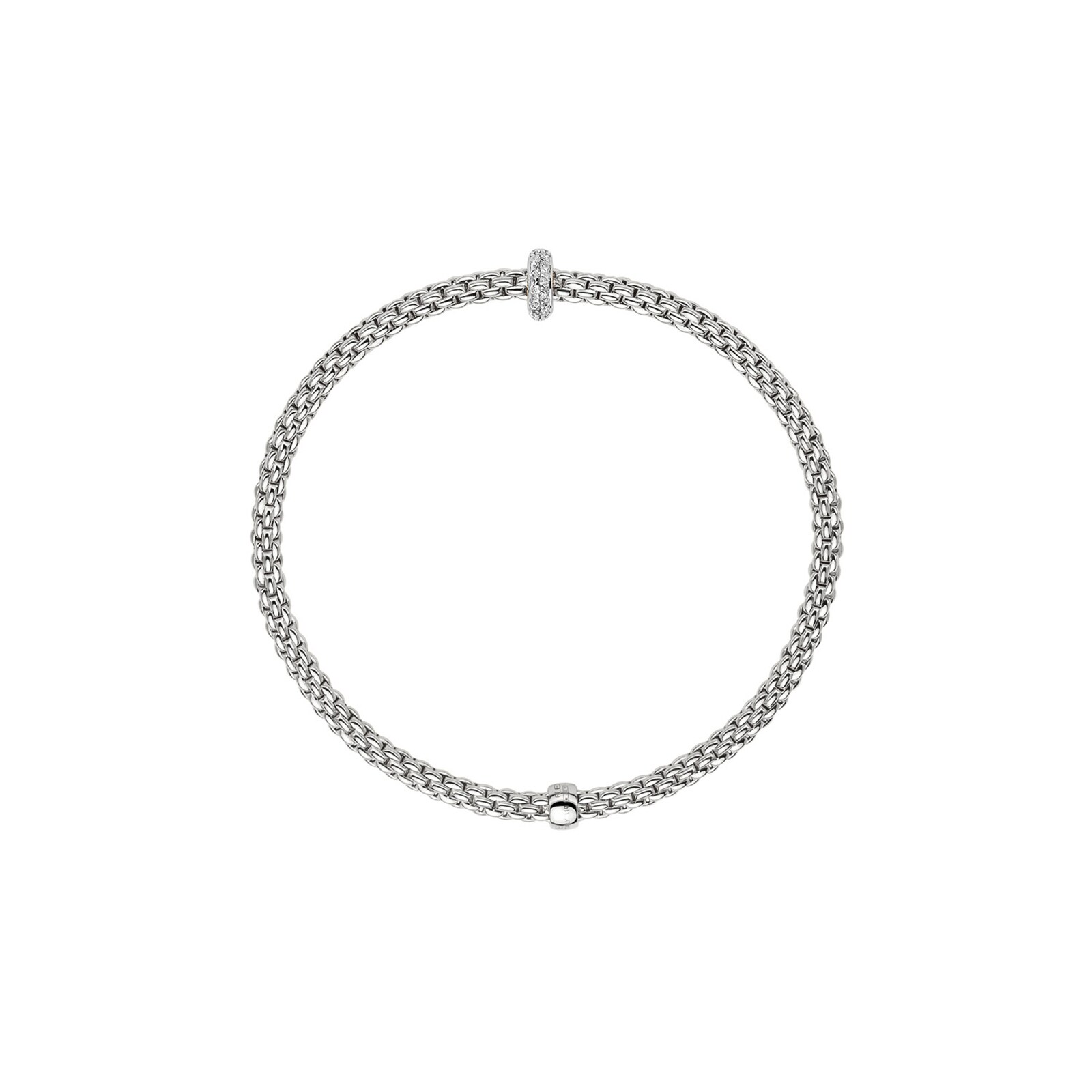 Fope 18k White Gold 0.18cttw Diamond Prima Flex Bracelet Size Small