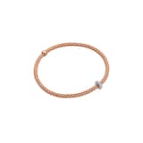 Fope 18k Rose Gold 0.18cttw Diamond Prima Flex Bracelet Size Small