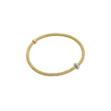 Fope 18k Yellow Gold 0.18cttw Diamond Prima Flex Bracelet Size Small