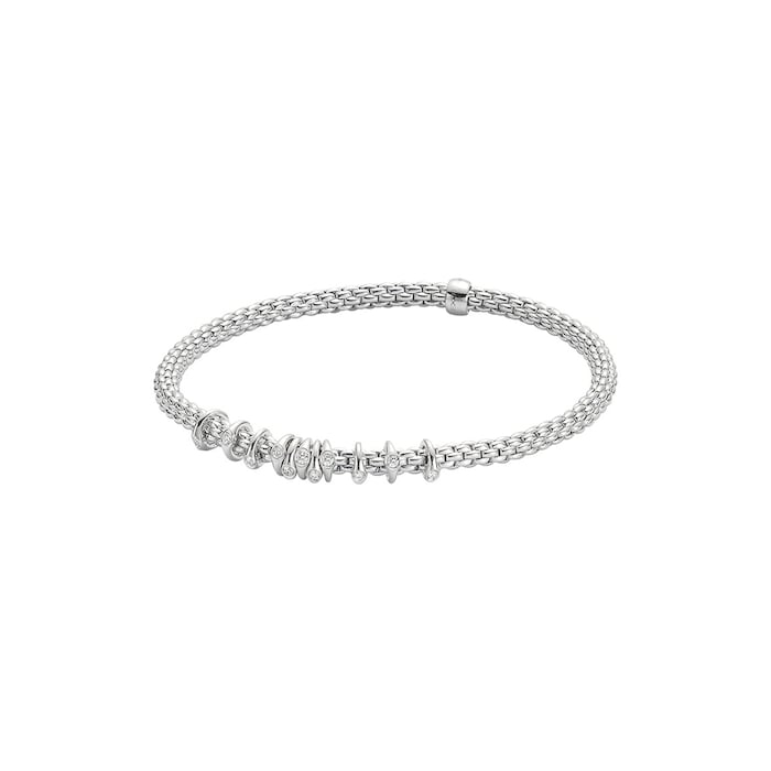 Fope 18k White Gold 0.15cttw Diamond Prima Flex Bracelet Size Medium