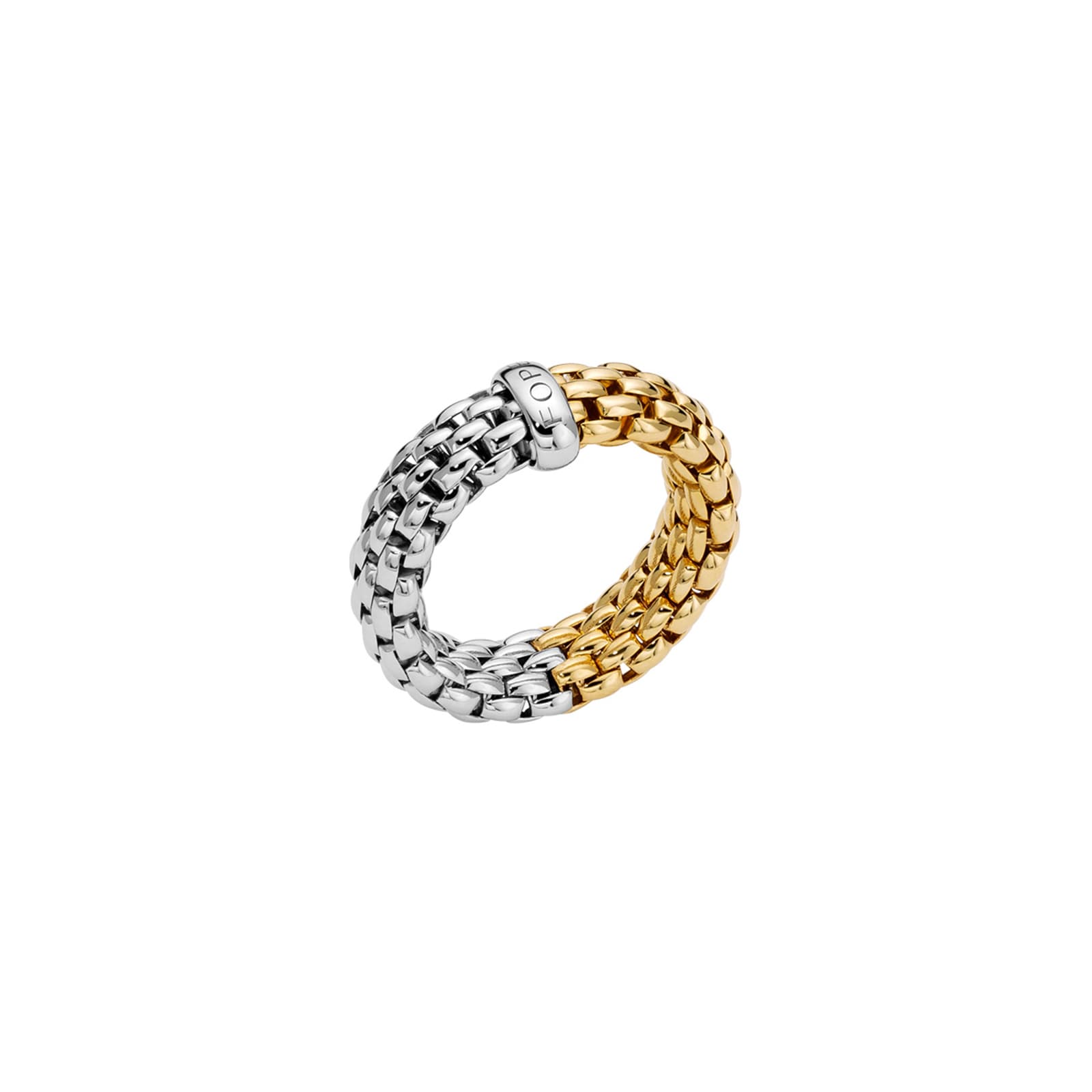 Fope Essentials 18ct White & Yellow Gold Ring - Size Large