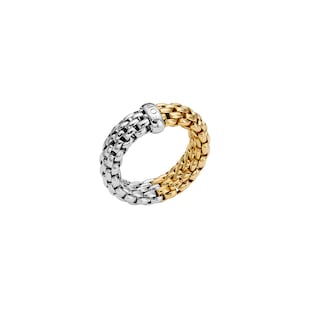 Fope Essentials 18ct White & Yellow Gold Ring - Size Large