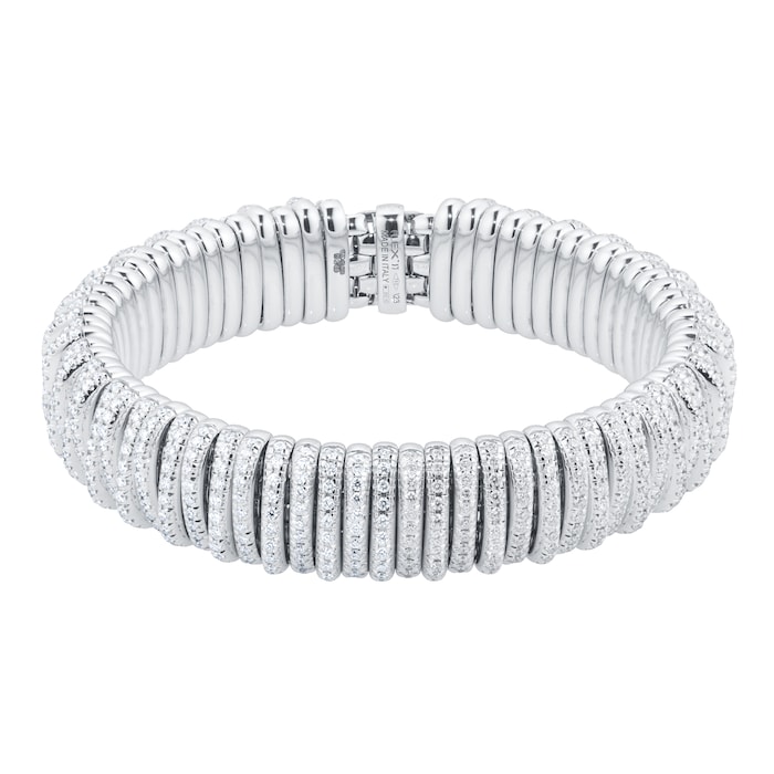 Fope 18ct White Gold Panorama 5.24ct Diamond Bracelet - Size Medium