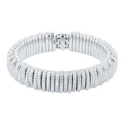 37251496 - 18ct White Gold Panorama 5.24ct Diamond Bracelet - Size Medium