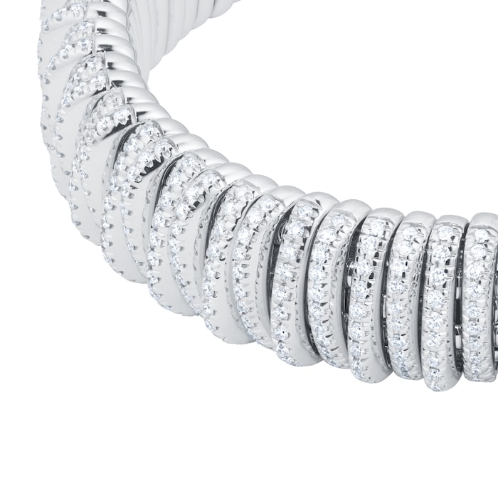 Fope 18ct White Gold Panorama 5.24ct Diamond Bracelet - Size Medium