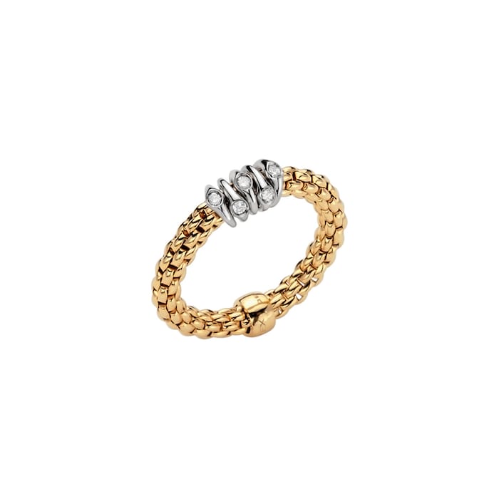 FOPE 18ct Yellow Gold Prima Flex'it  0.07ct Diamond Ring - Medium