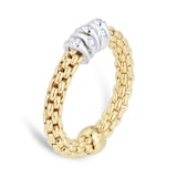 FOPE 18ct Yellow Gold Prima Flex'it  0.07ct Diamond Ring - Medium